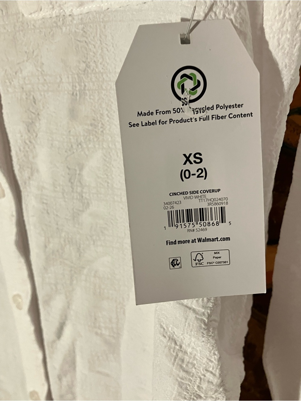 Time and Tru White Button-Front Swim Coverup - Picture 14 of 16